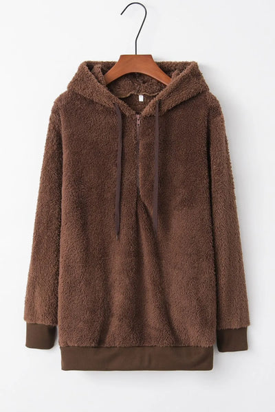Hoodie i fleece til kvinder | Halv-zip