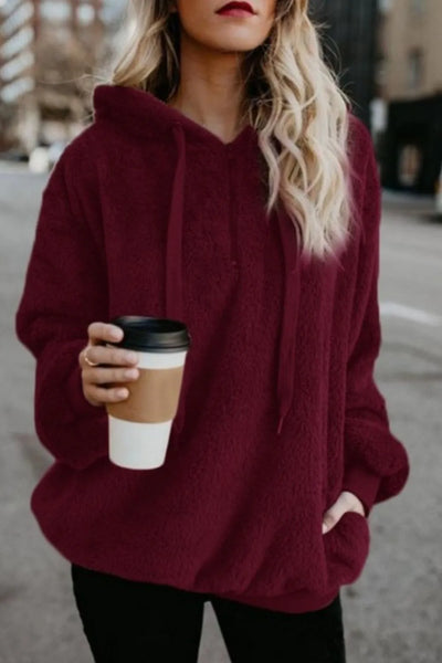 Hoodie i fleece til kvinder | Halv-zip