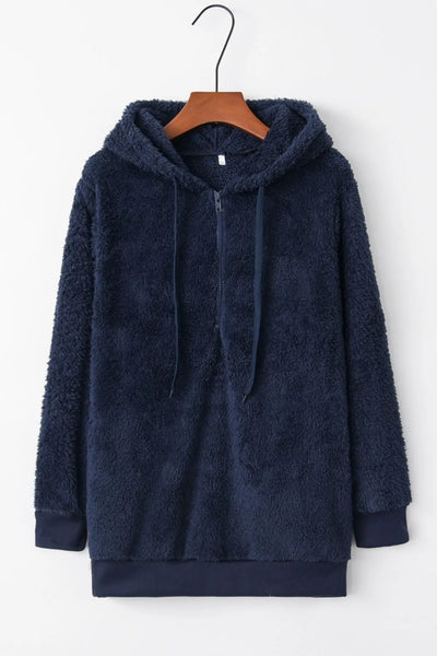 Hoodie i fleece til kvinder | Halv-zip
