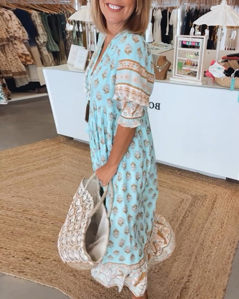 Mana | Chic Floral V-Hals Kjole