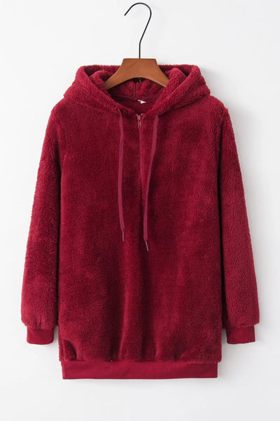 Hoodie i fleece til kvinder | Halv-zip
