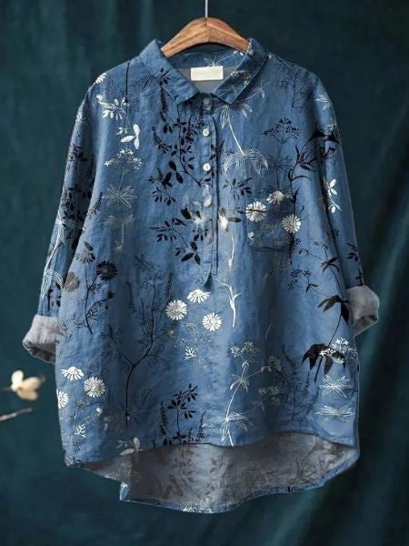 Nattøj - Skjorte med blomsterprint