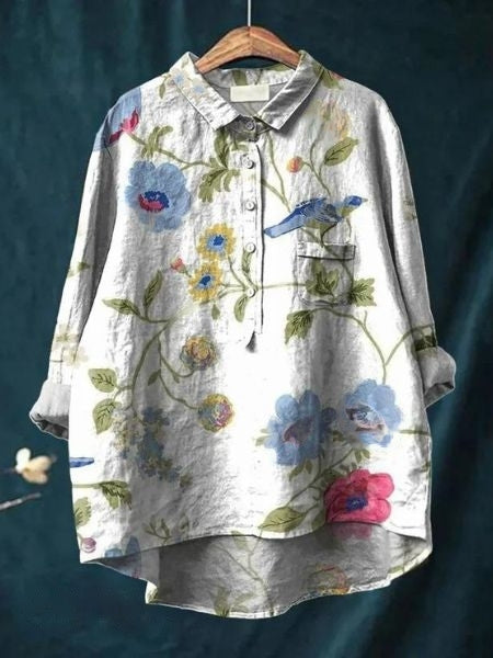 Nattøj - Skjorte med blomsterprint