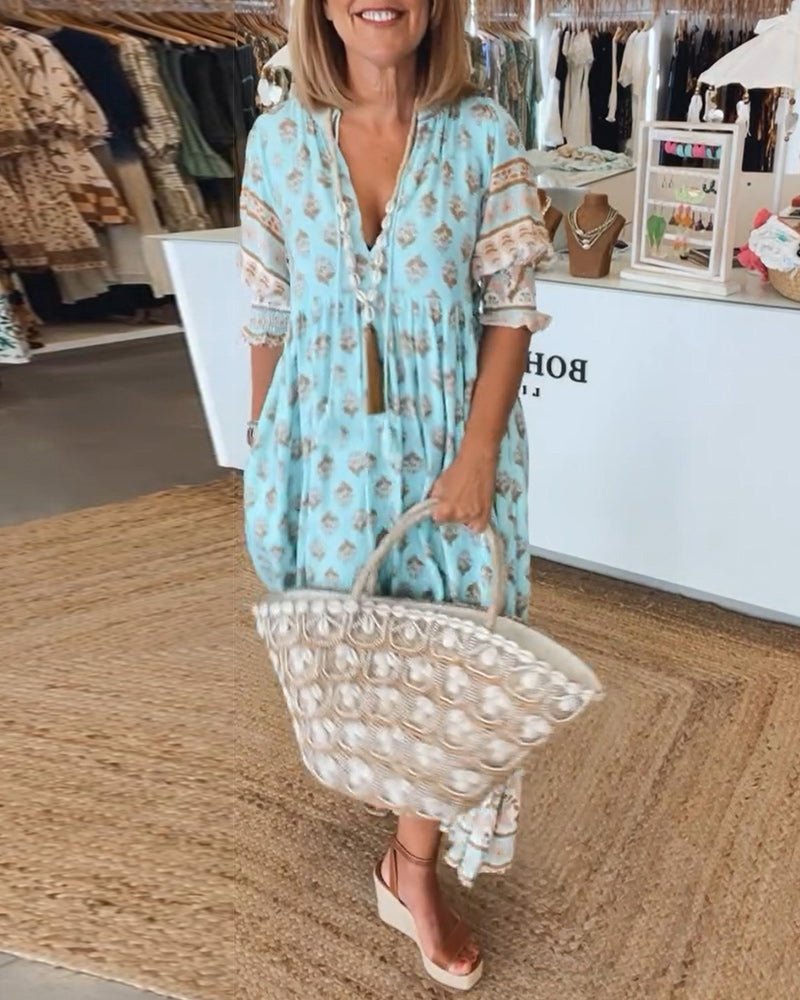 Mana | Chic Floral V-Hals Kjole