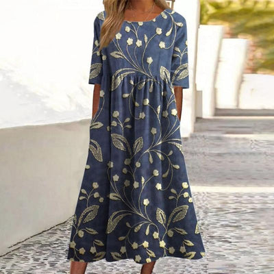 Sofia™ | Elegant midikjole med blomsterprint