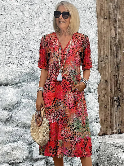 Leah | Livlig Mellemlang Kjole