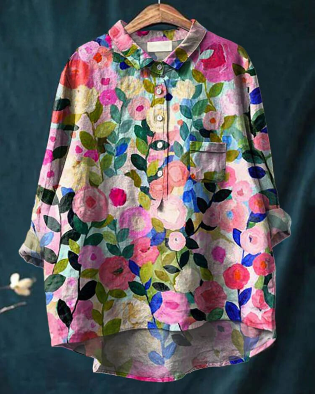 Nattøj - Skjorte med blomsterprint
