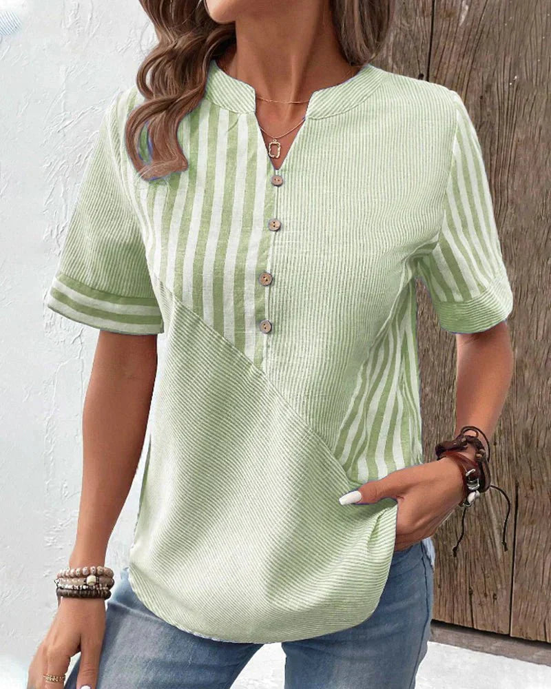 Lila | Blød Stribet Bluse