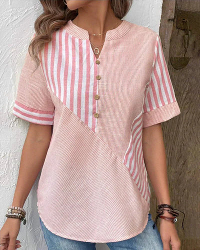 Lila | Blød Stribet Bluse