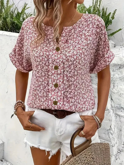 Wolena | Vildblomst Notch Bluse