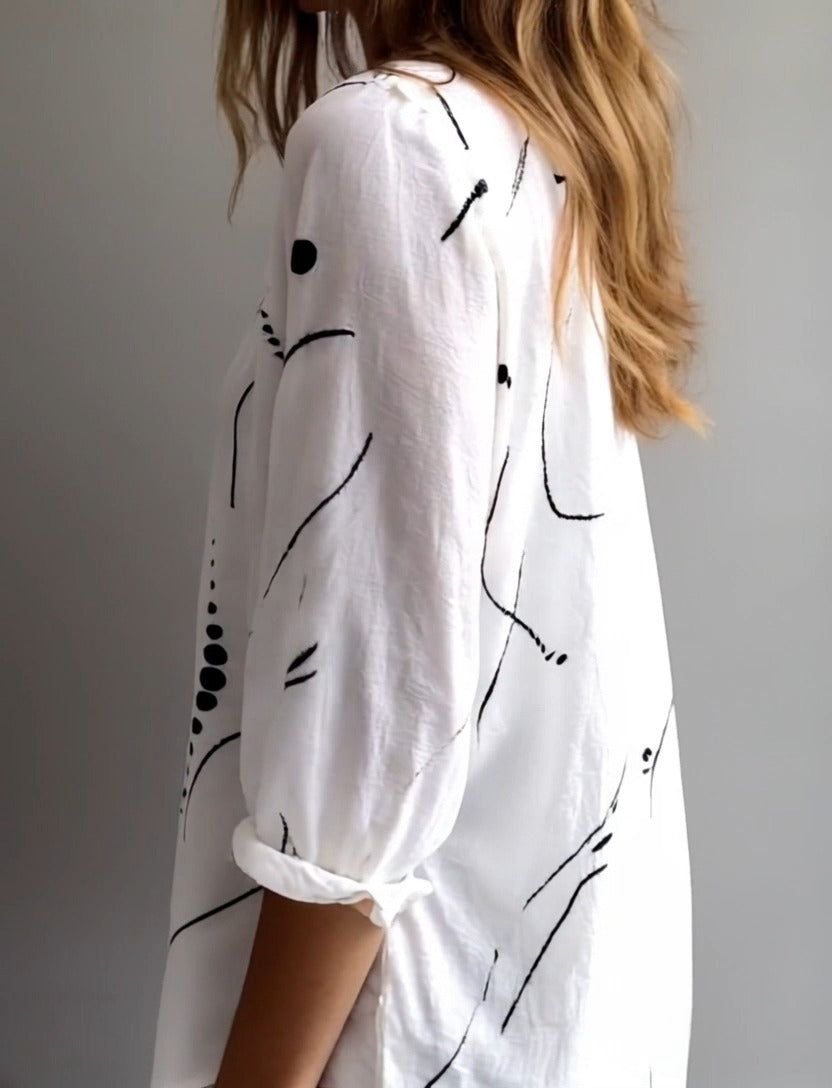 Hvid basis T-shirt med lange ærmer