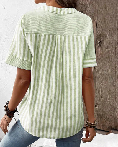 Lila | Blød Stribet Bluse