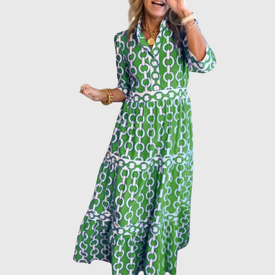 Carlotta | Kjole med middelhavsmønster