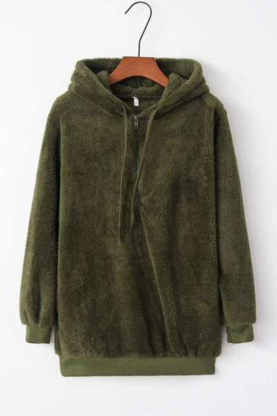 Hoodie i fleece til kvinder | Halv-zip