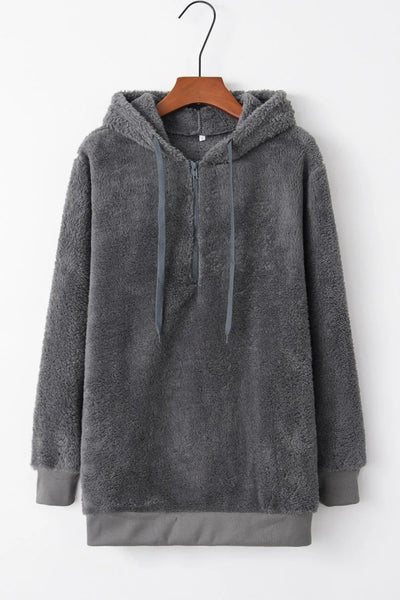 Hoodie i fleece til kvinder | Halv-zip