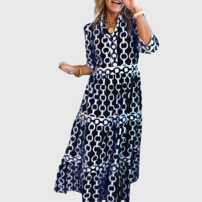 Carlotta | Kjole med middelhavsmønster