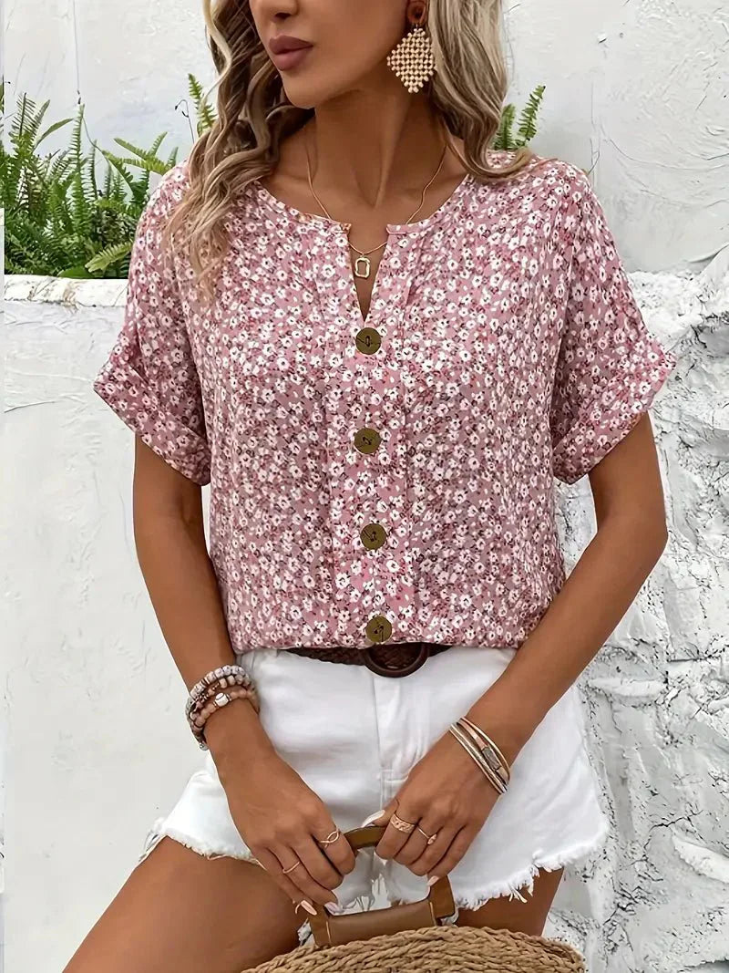 Wolena | Vildblomst Notch Bluse