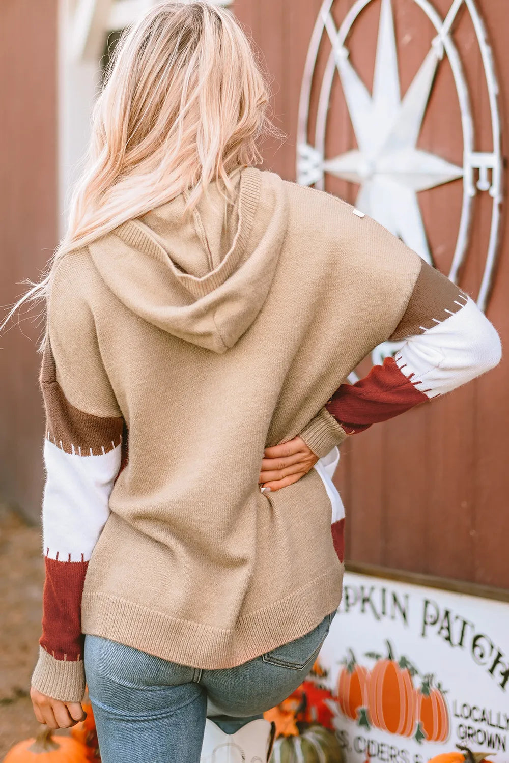 Farvet blok hoodie til kvinder | Efterårs sweatshirt