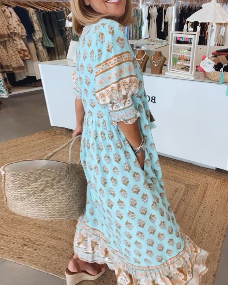 Mana | Chic Floral V-Hals Kjole