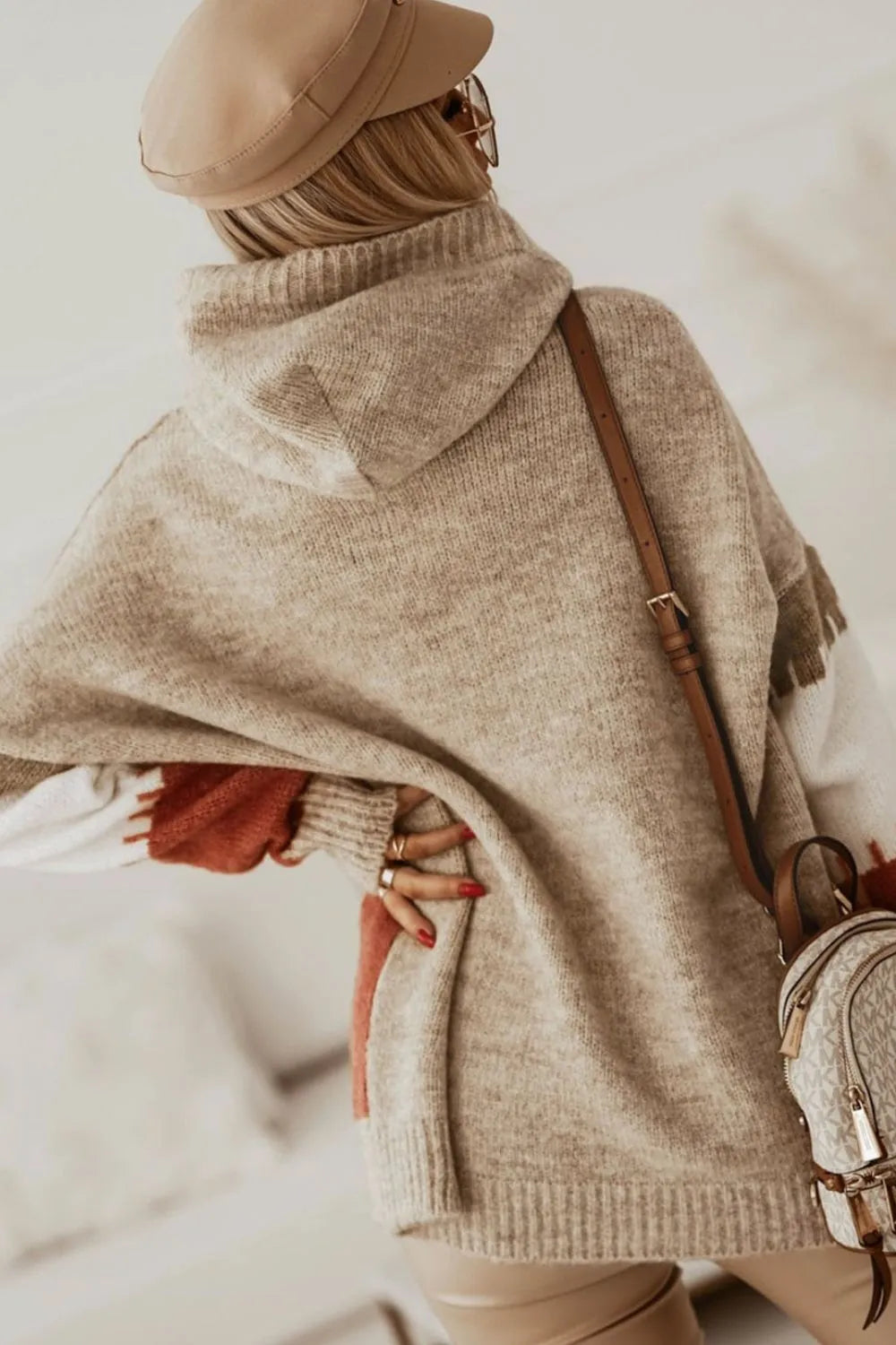 Farvet blok hoodie til kvinder | Efterårs sweatshirt