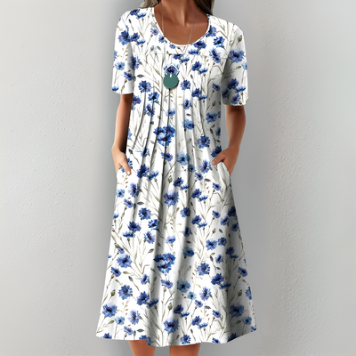 Sofia™ | Blomstret midi-kjole