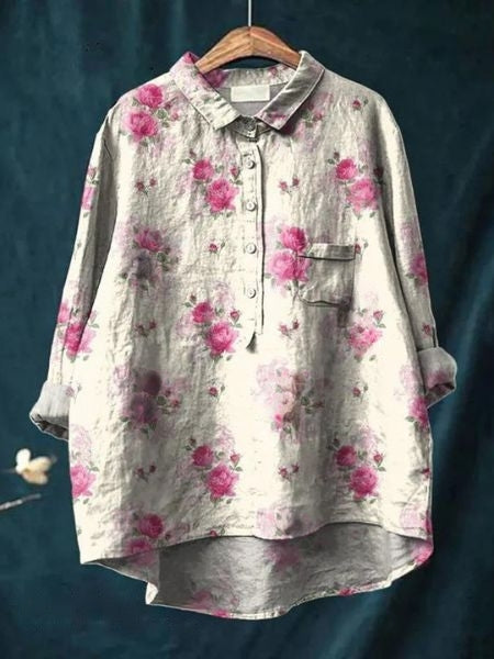 Nattøj - Skjorte med blomsterprint