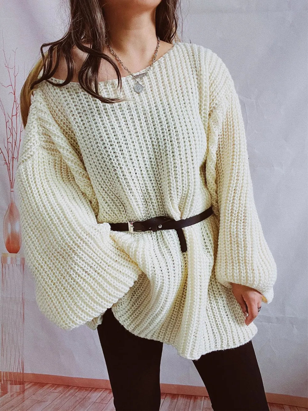 Oversized striktrøje til kvinder