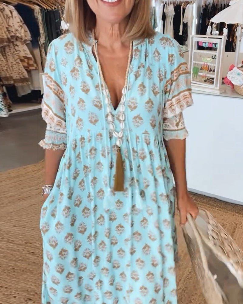 Mana | Chic Floral V-Hals Kjole