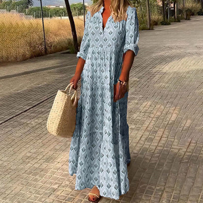Alexa - Elegant Flowing Boho Maxi Kjole