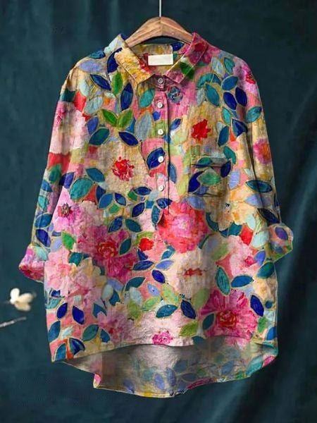 Nattøj - Skjorte med blomsterprint