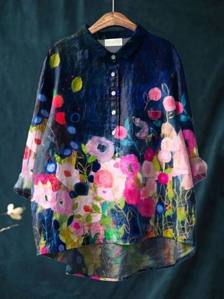 Nattøj - Skjorte med blomsterprint