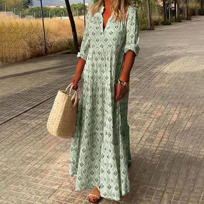 Alexa - Elegant Flowing Boho Maxi Kjole