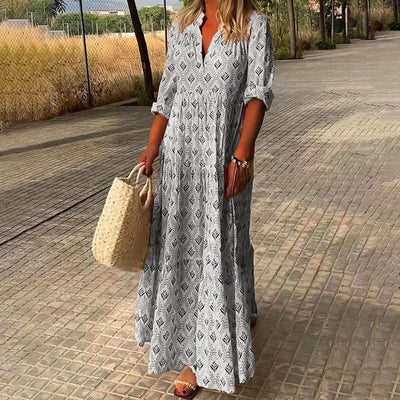 Alexa - Elegant Flowing Boho Maxi Kjole