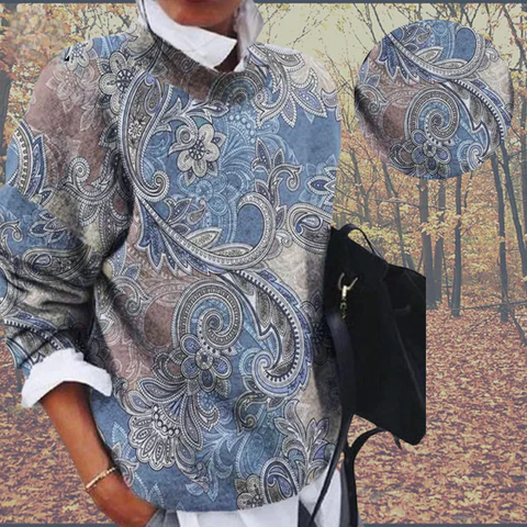 Jessie - Trykt Pullover Sweater