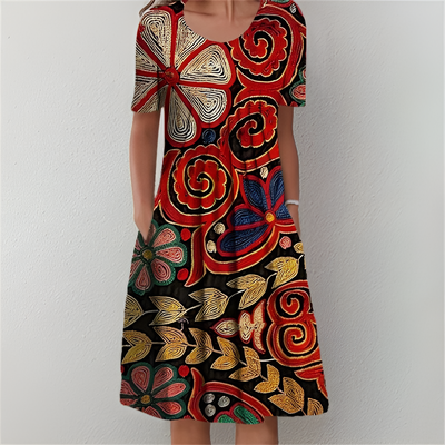 Sofia™ | Blomstret midi-kjole