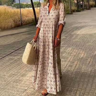 Alexa - Elegant Flowing Boho Maxi Kjole