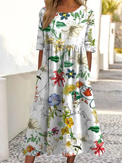 Sofia® | Blomsterkjole i blødt stof