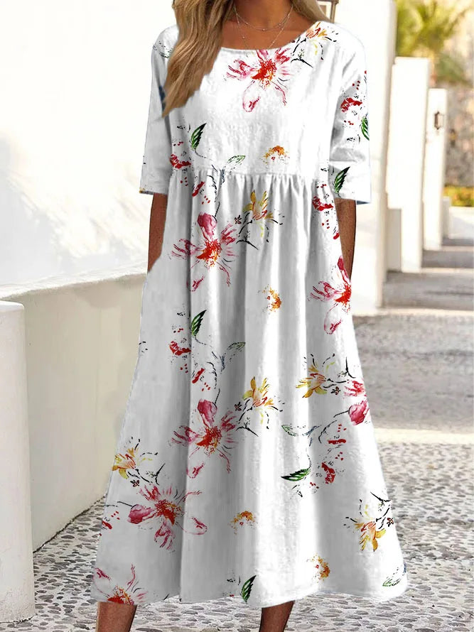 Sofia® | Blomsterkjole i blødt stof