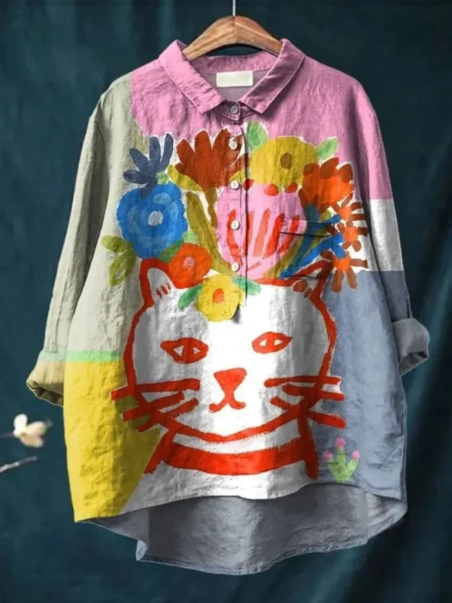 Sofia® | Kunstnerisk T-shirt med livligt print