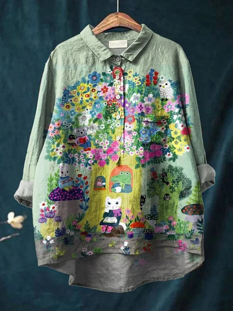 Sofia® | Sjov bluse med skovdyrtryk