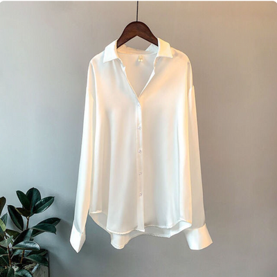 Olivia - Langærmet Luxe Satin Bluse