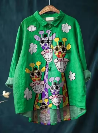 Sofia® | Farverig T-shirt med giraffemønster
