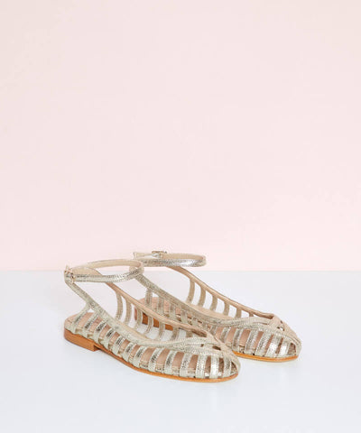 GIADA Elegante ballerinaer i flettet design med ankelrem til en sofistikeret stil