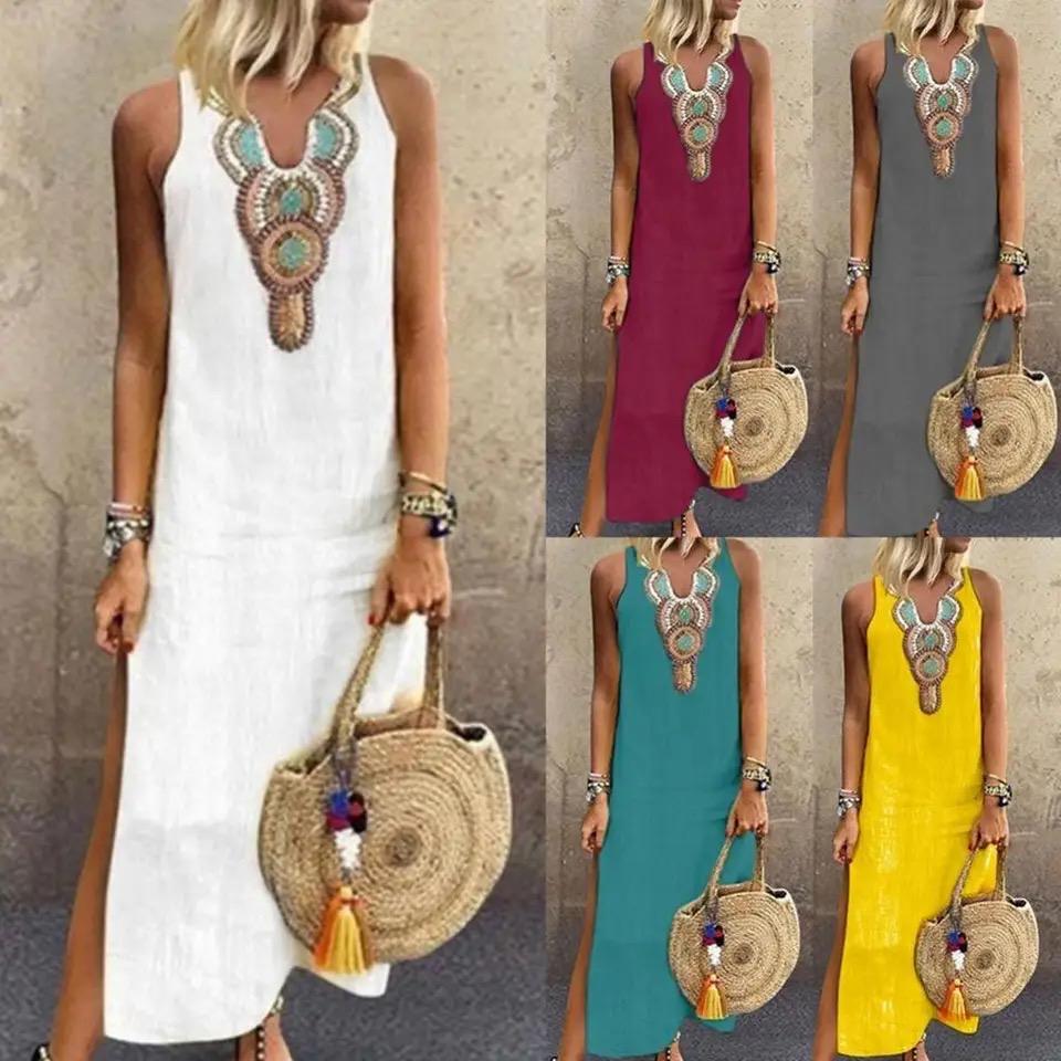 Elegant Linnedress med Høj Talje til et Friskt og Neddæmpet Look
