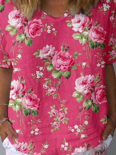 Lisa | Kunstnerisk Blomster T-shirt
