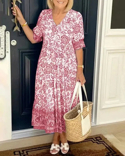 Sofia | Boho kjole med V-udskæring