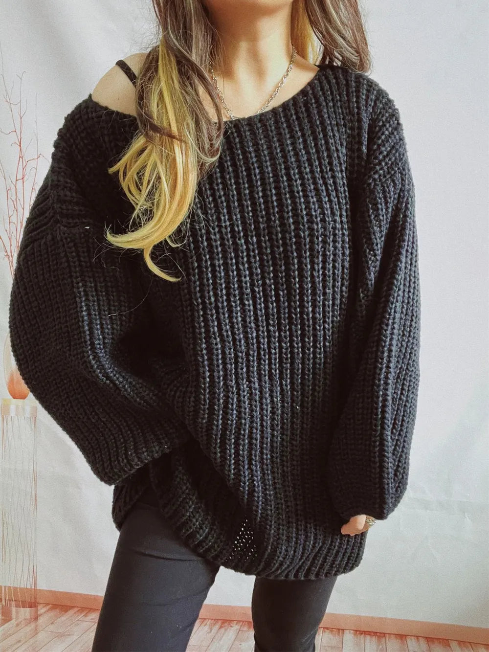 Oversized striktrøje til kvinder