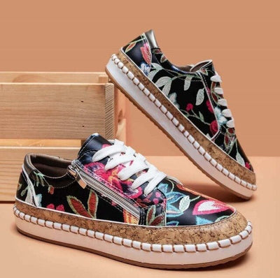 Oluchi™ Blomster Orthopediske Lynlås Sneakers