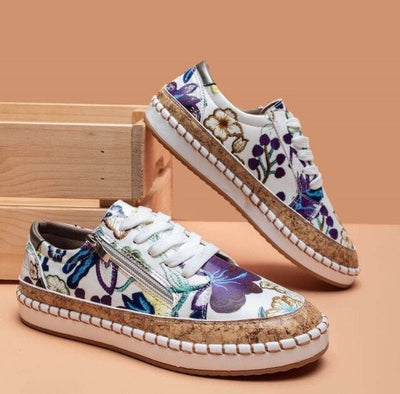 Oluchi™ Blomster Orthopediske Lynlås Sneakers