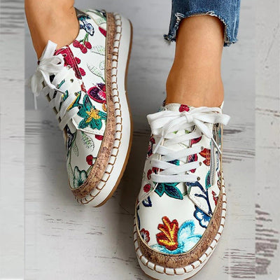 Oluchi™ Blomster Orthopediske Lynlås Sneakers